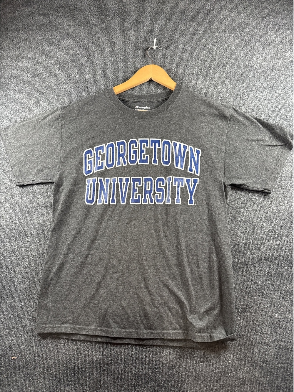 Champion Georgetown University Men's M Gray Graphic T-Shirt Hoyas College